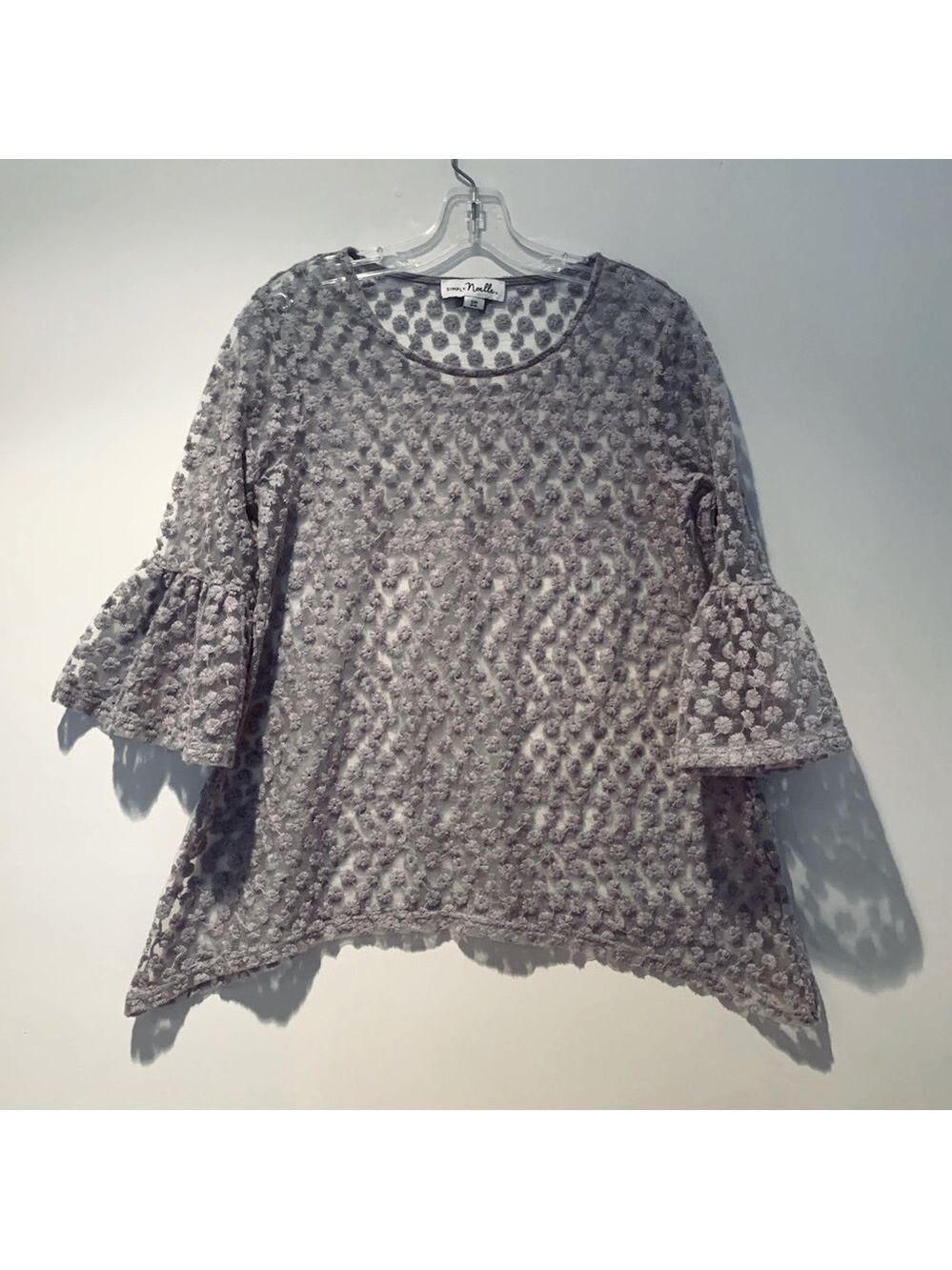 Smply Noelle Embroidered Floral w/ Bell Sleeves Top